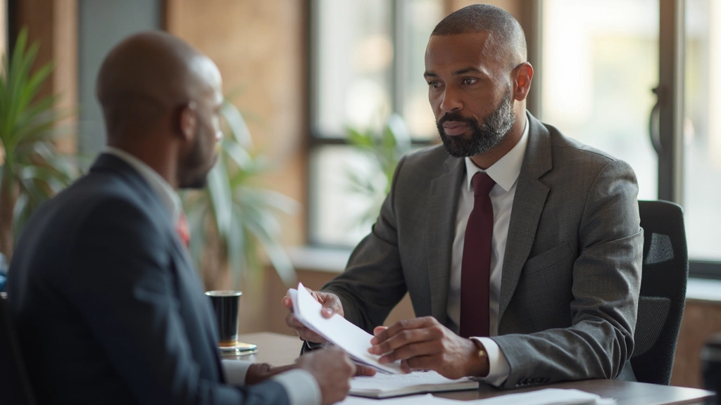 Financial advisor explaining investment risk spectrum and portfolio allocation strategy to client