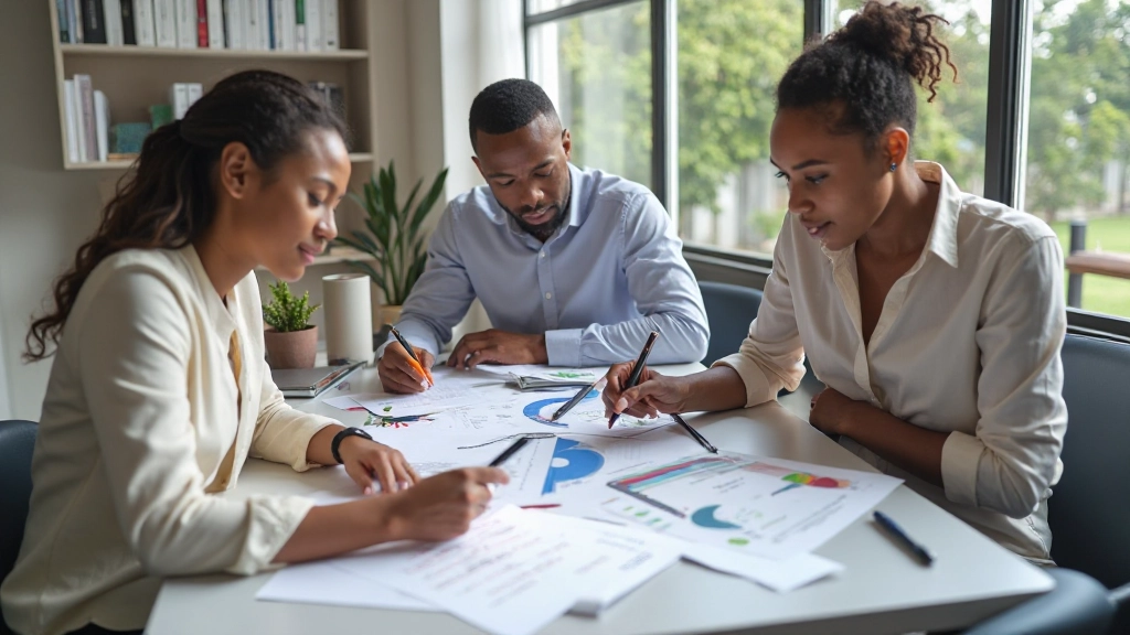 Financial planning session showing growth charts and income strategies