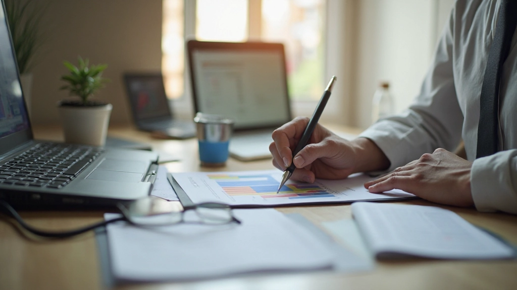 Professional workspace showing income streams and business opportunities planning